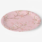 Assiette en papier Coquette rose pour anniversaire (Angle)