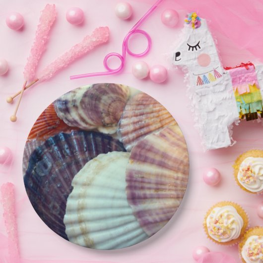 Assiette en papier coquillages (Fête)