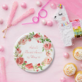 Assiette en papier Couronne de fleurs et de fruits (Fête)