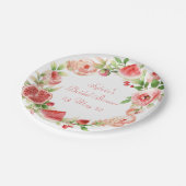 Assiette en papier Couronne de fleurs et de fruits (Angle)