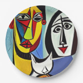 Assiette en papier d'art abstrait (Devant)
