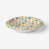 Assiette en papier de hibou de dessin animé multic (Angulaire)