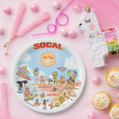 Assiette en papier de la plage paradisiaque de SoC (Fête)