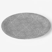 Assiette en papier de Noël flocon de neige gris et (Angle)