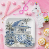 Assiette en papier de style chinoiserie (Fête)