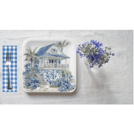 Assiette en papier de style chinoiserie