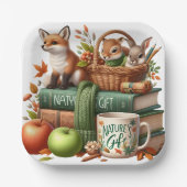 Assiette en papier décorative thème automne (Recto)