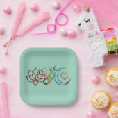 Assiette en papier décorée (Fête)