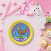 Assiette en papier dessin animé de poulet drôle po (Fête)