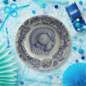 Assiette en papier dinde bleue (Fête)