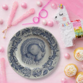 Assiette en papier dinde bleue (Fête)