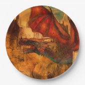 Assiette en papier Dragon (Devant)