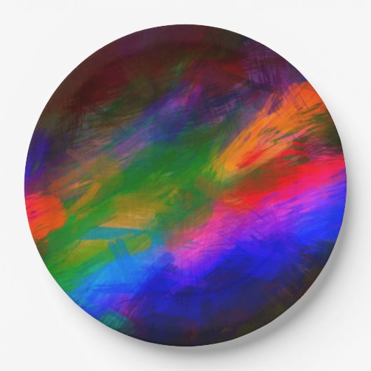 Assiette en papier Éclat de Couleurs (Devant)