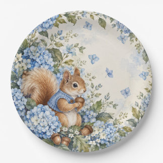 Assiette en papier écureuil 9"