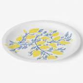 Assiette en papier effet gravure sur bois Vignes d (Angle)