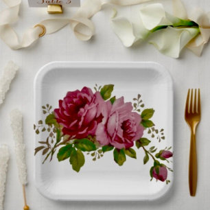 Assiette en papier Élégance Chou Frisé Vintage