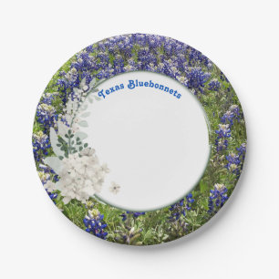 Assiette en papier élégante Fleur de lupin bleu du
