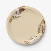 Assiette en papier élégante florale boho pour tout (Devant)