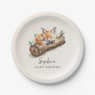 Assiette en papier fauve renard de la forêt pour B