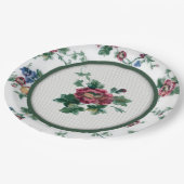 Assiette en papier Faux Point de Rose (Angle)