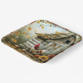 Assiette en papier Ferme Sunny Side (Angulaire)