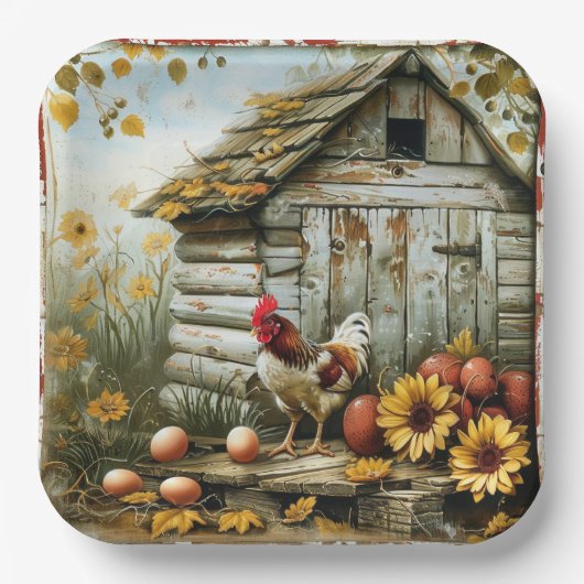 Assiette en papier Ferme Sunny Side (Recto)