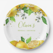 Assiette en papier Fête Citron Aquarelle (Devant)