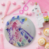 Assiette en papier fête d'anniversaire aquarelle g (Fête)