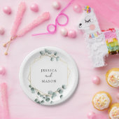 Assiette en papier Fête de mariage au feuillage d' (Fête)