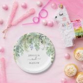 Assiette en papier Fête de mariage Végétation douc (Fête)