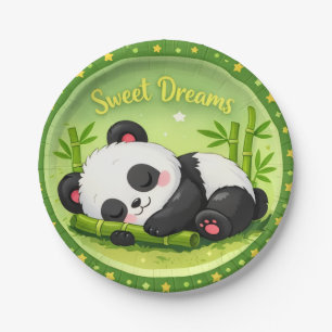 Assiette en Papier Fête Panda Rêves Mignons Bamboo