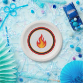 Assiette en papier Flamme de pompier (Fête)