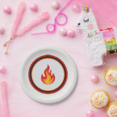 Assiette en papier Flamme de pompier (Fête)