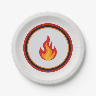 Assiette en papier Flamme de pompier