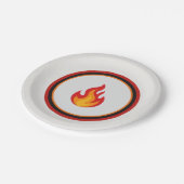 Assiette en papier Flamme de pompier (Angle)
