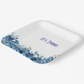 Assiette en papier fleur bleue et papillon (Angulaire)