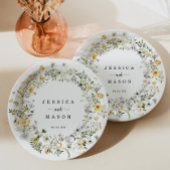 Assiette en papier Fleur de champ rustique