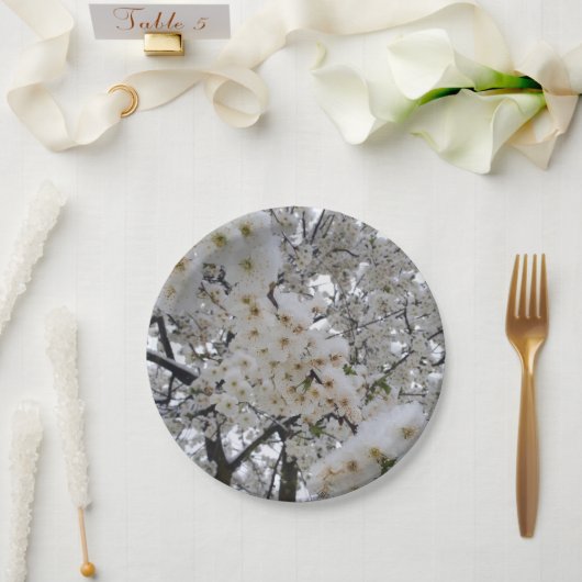 Assiette en Papier Fleur de Neige (Mariage)