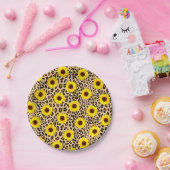 Assiette en papier fleur de soleil  (Fête)