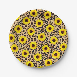 Assiette en papier fleur de soleil