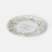 Assiette en papier Fleur des champs rustique (Angle)