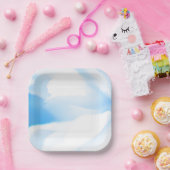 Assiette en papier Fleur Nuage (Fête)