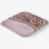 Assiette en papier fleur rose (Angulaire)