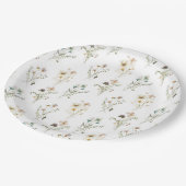 Assiette en papier Fleur sauvage élégante (Angle)