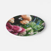 Assiette en papier Fleurs de printemps (Angle)