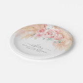 Assiette en papier Fleurs d'herbe de Pampas Tropic (Angle)
