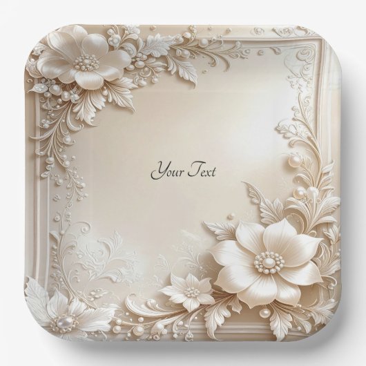 Assiette en papier Fleurs d'Ivoire (Recto)
