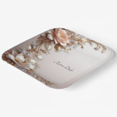 Assiette en papier Fleurs roses et blanches (Angulaire)