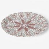 Assiette en papier floral à dentelle blanche éléga (Angle)