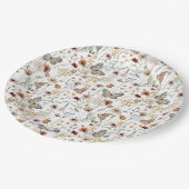 Assiette en papier floral Bohème rustique (Angle)